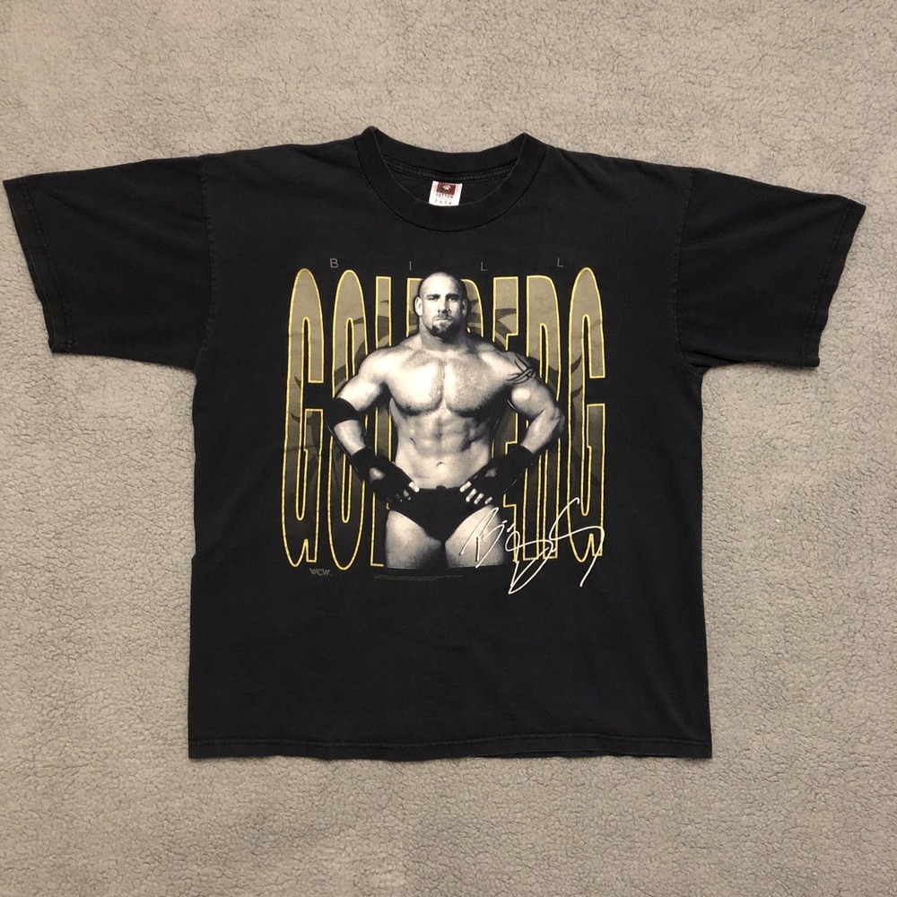 Vintage 1998 WCW Goldberg T-Shirt‎ Mens Size XL Black Tour Wrestling